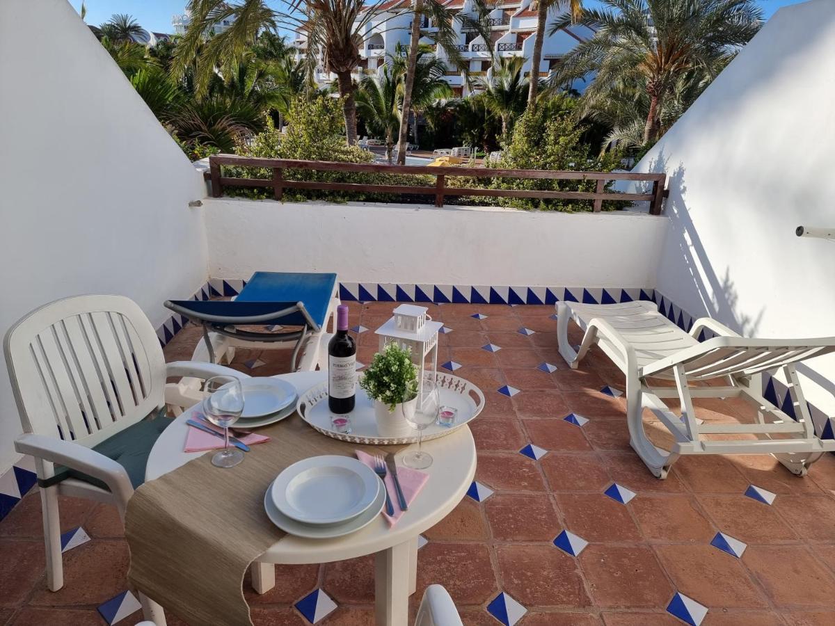 بلايا ذي لاس أميريكاس Studio Apartment No 1 Directly On The Beach And Sea, Terrace, Heated Pool, Wifi المظهر الخارجي الصورة